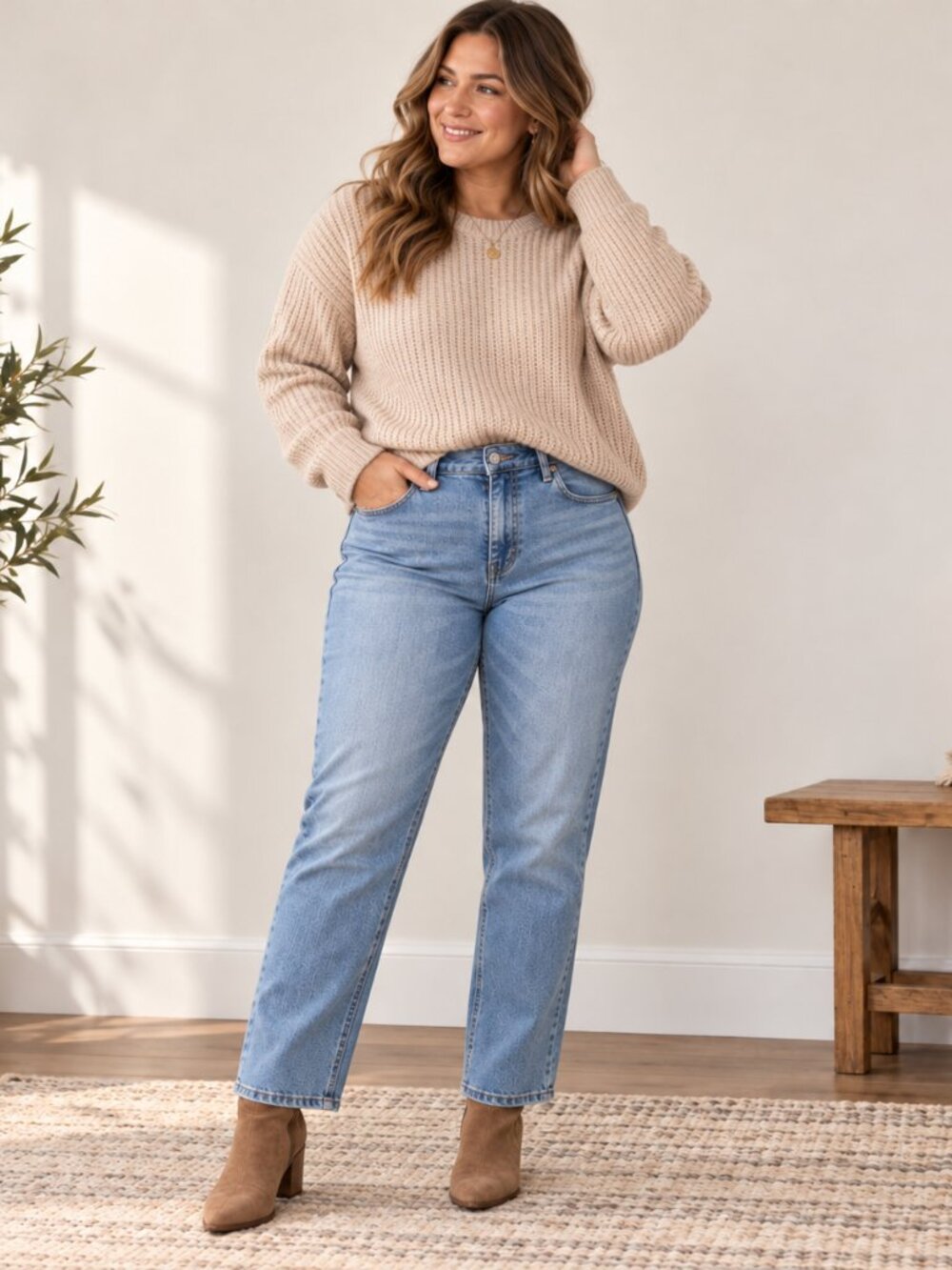 Signature Gold Levi Strauss Totally Shaping Straight LegLight Wash Stretch Denim